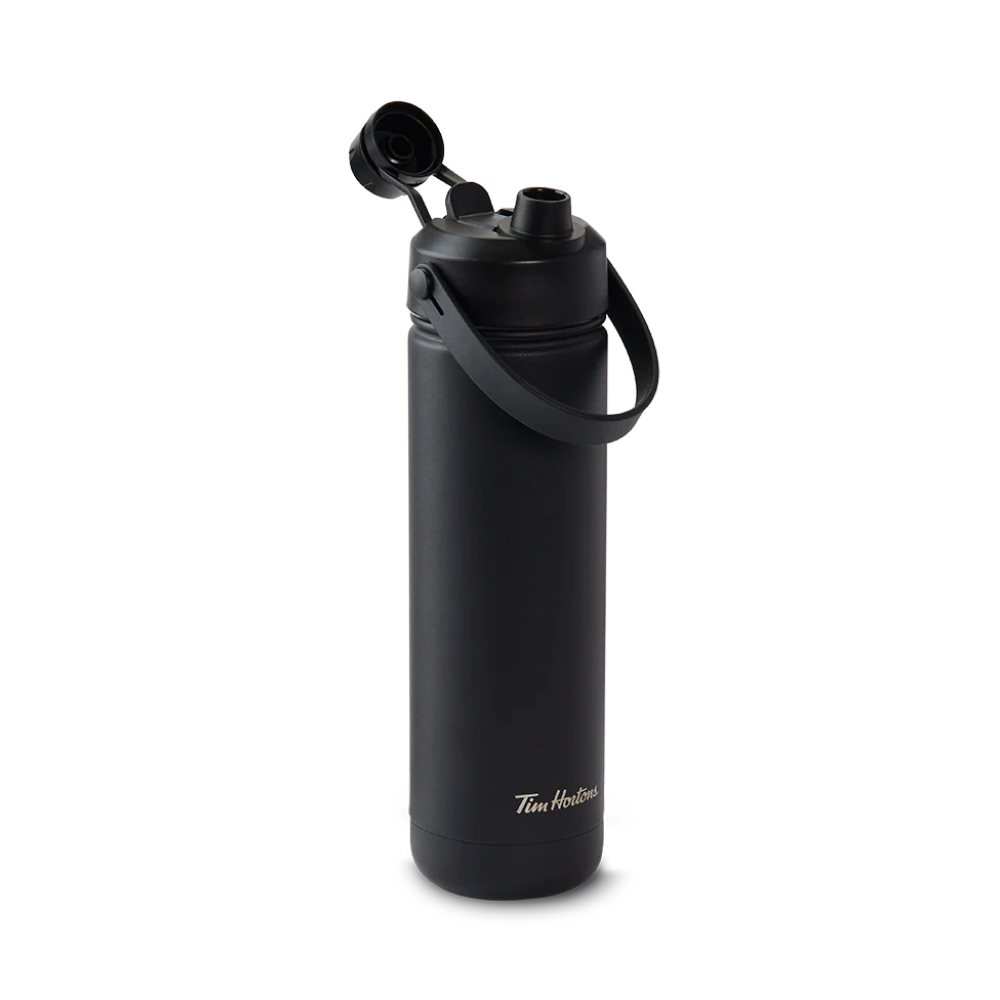 26oz Stainless Steel Black Water Bottle | Bouteille d’eau en acier inoxydable de 26 oz noire  - Image #3