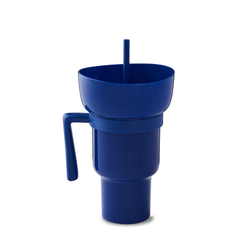 Gobelet de 32 oz avec bol à collation – Bleu marine - Secondary Image