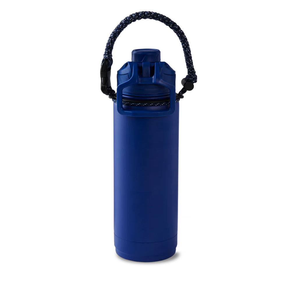 32oz Stainless Steel Water Bottle with Strap - Navy - Secondary Image