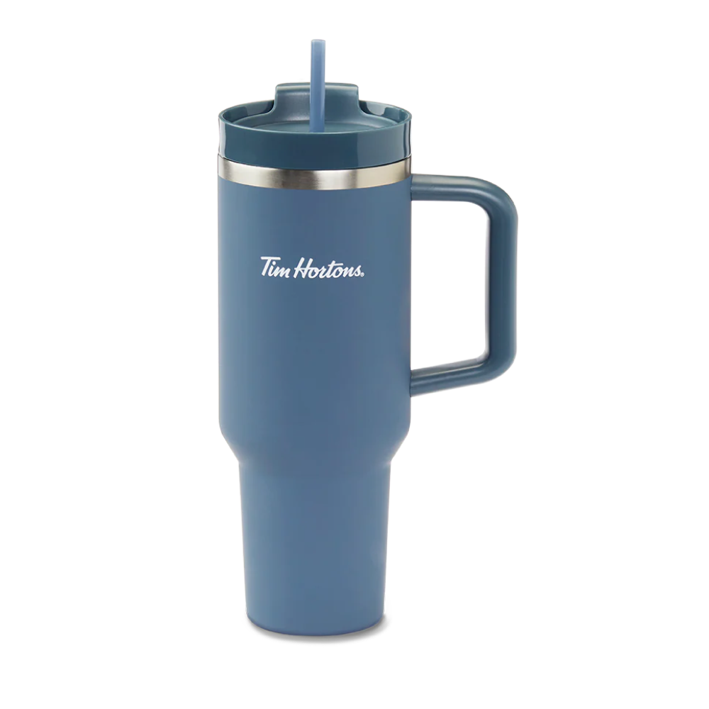 Stainless Steel Tims 40oz  navy tumbler | Tasse en acier inoxydable de 40 oz bleu marine