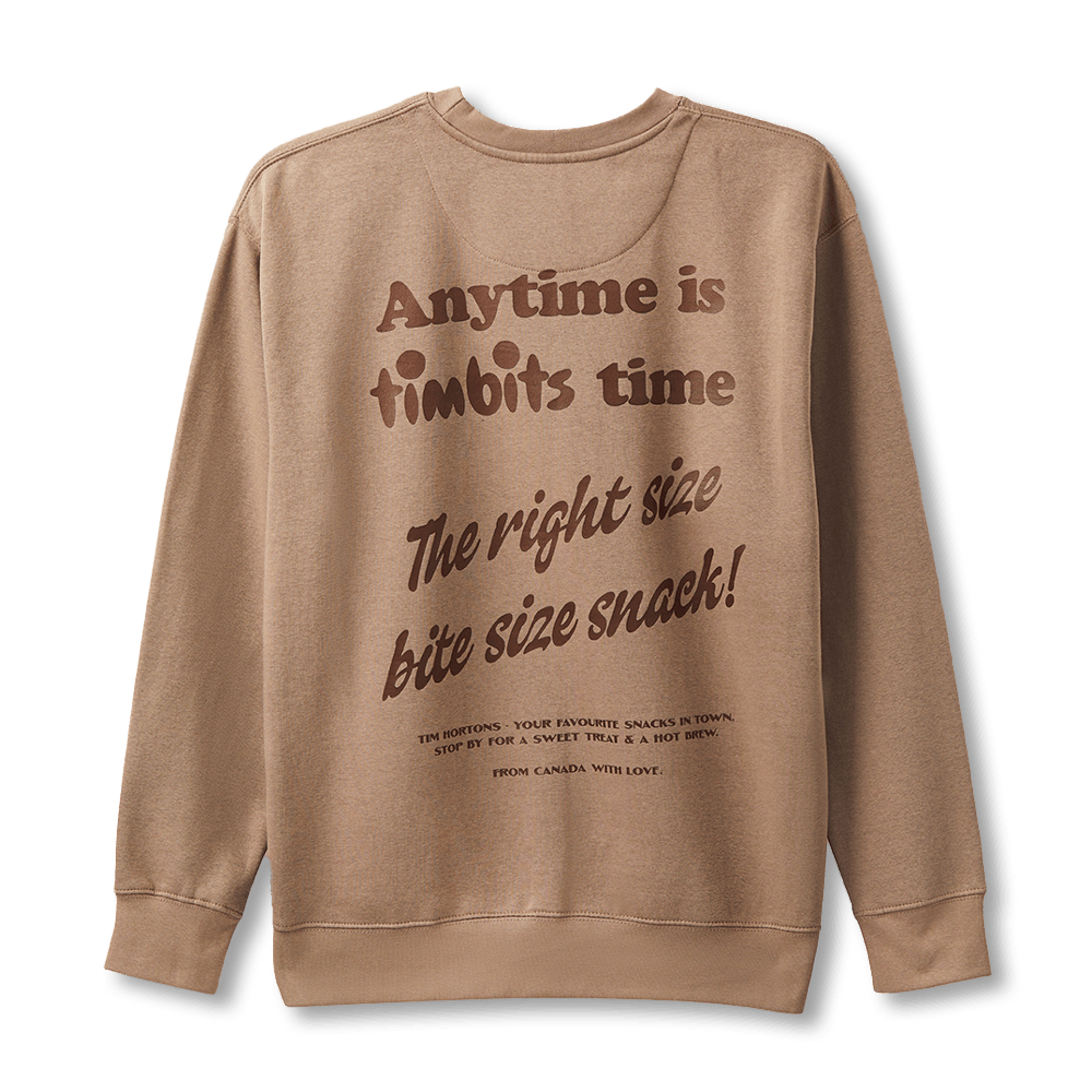 Timbits Time Unisex Crewneck Sweatshirt - Mocha - TimShop - Image #4