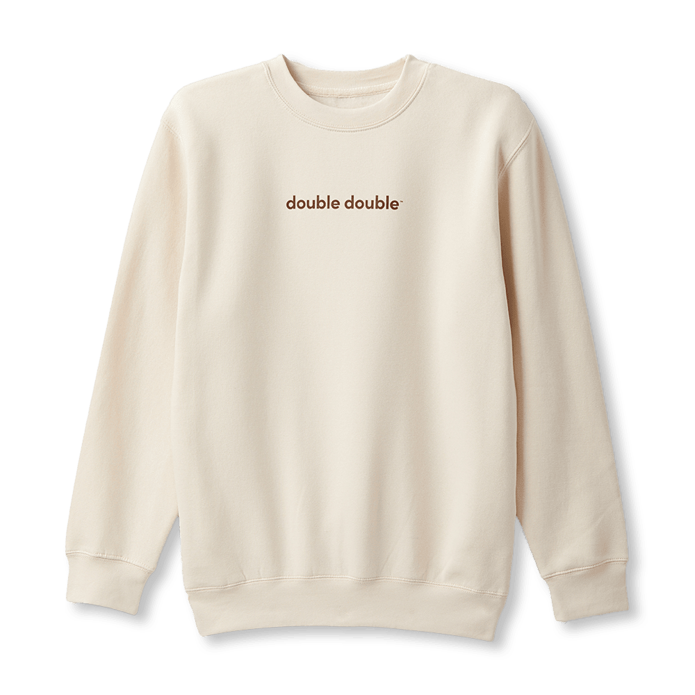 cream crewneck sweatshirt