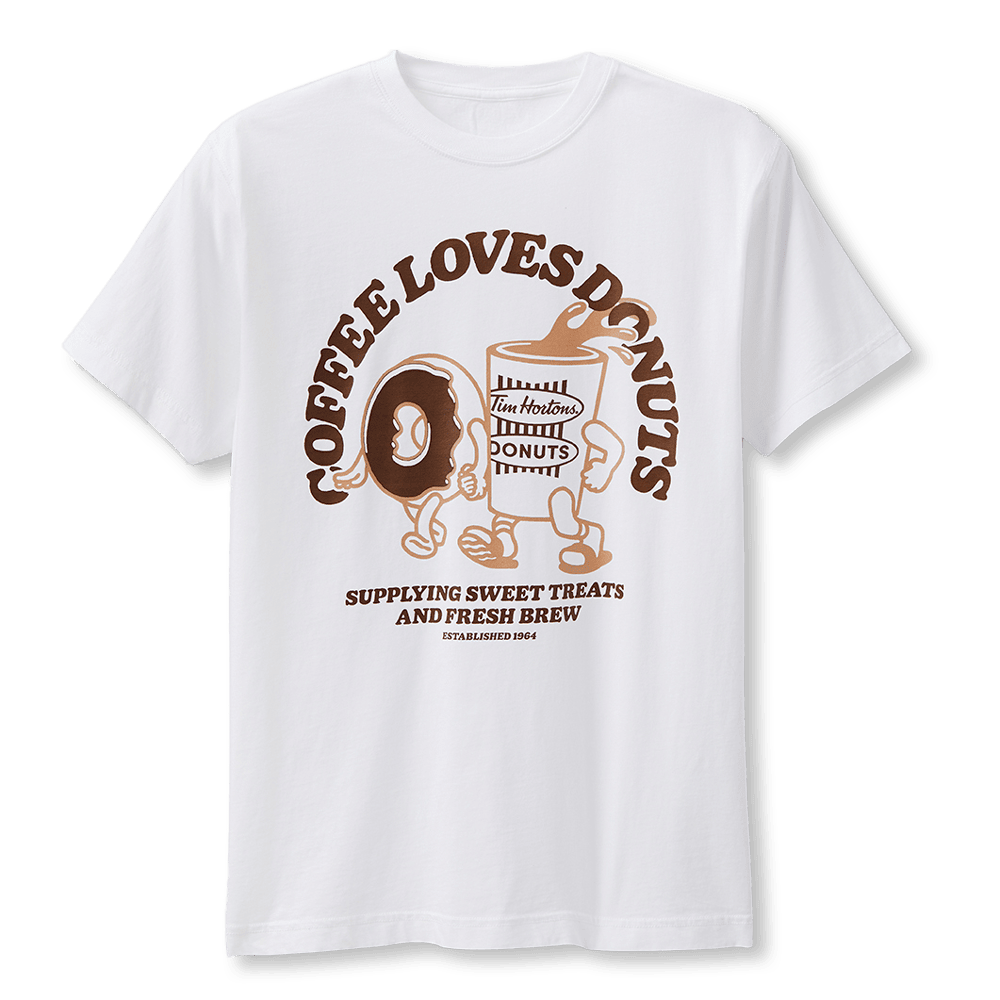 Coffee Loves Donuts Unisex T-Shirt - White - Secondary Image