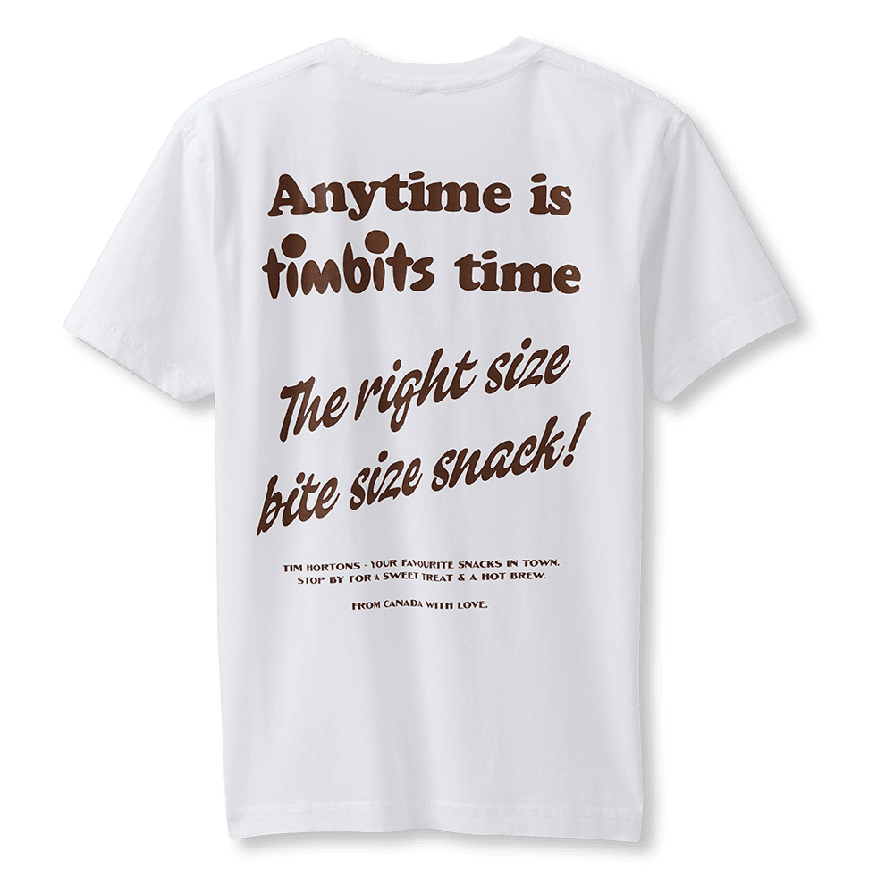 Timbits Time Unisex T-Shirt - White - TimShop - Image #4