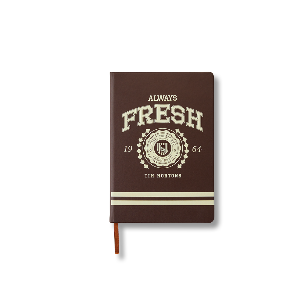 Tim Hortons 6x8 Vegan Leather Journal Brown - Image #1