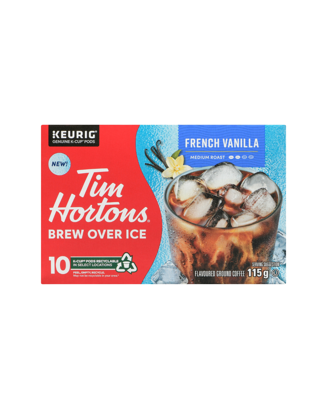 Tim Hortons Brew Over Ice French Vanilla K-Cup - 10 pack | Boîte de 10 capsules K-Cup café sur glace Tim Hortons – Vanille française