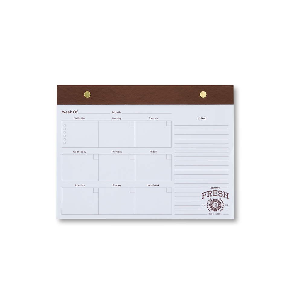 Tim Hortons Weekly Desk Planner