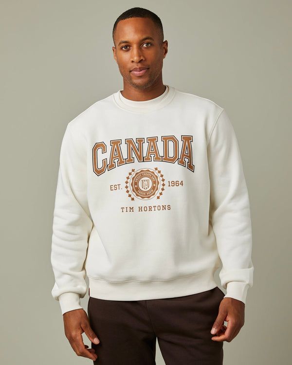 Tim Hortons Crewneck Sweatshirt | Canada Unisex Crewneck | Cream | TimShop