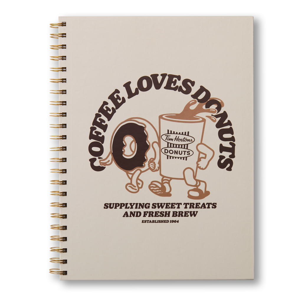 Tims Coffee Loves Donuts Spiral Notebook | Carnet à spirale Coffee Loves Donuts de Tim