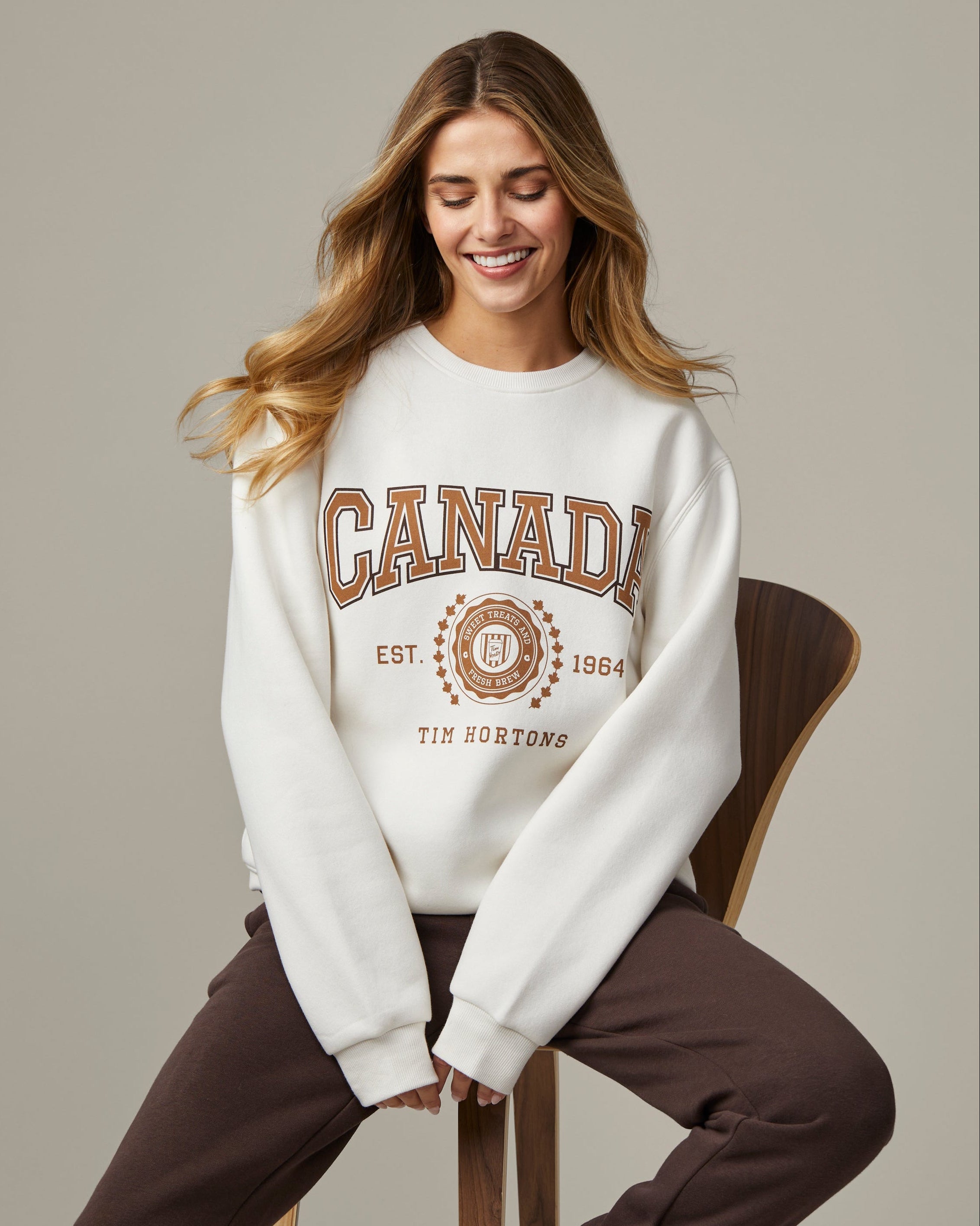 Tims Canada Unisex Crewneck - Cream - TimShop - Image #1