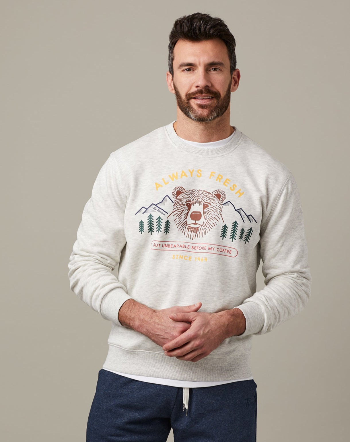 Tim Hortons Bear French Terry Hoodie Grey | Chandail molletonné à capuchon gris ours de Tim Hortons - Image #1