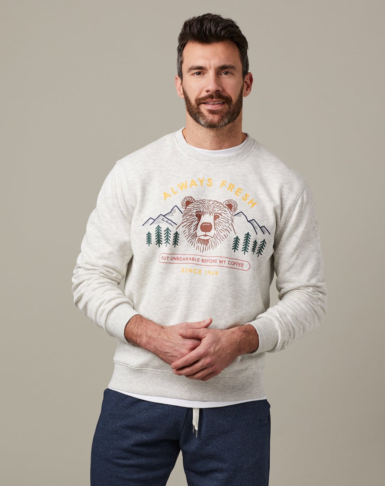 Tim Hortons Bear French Terry Hoodie Grey | Chandail molletonné à capuchon gris ours de Tim Hortons - Image #2