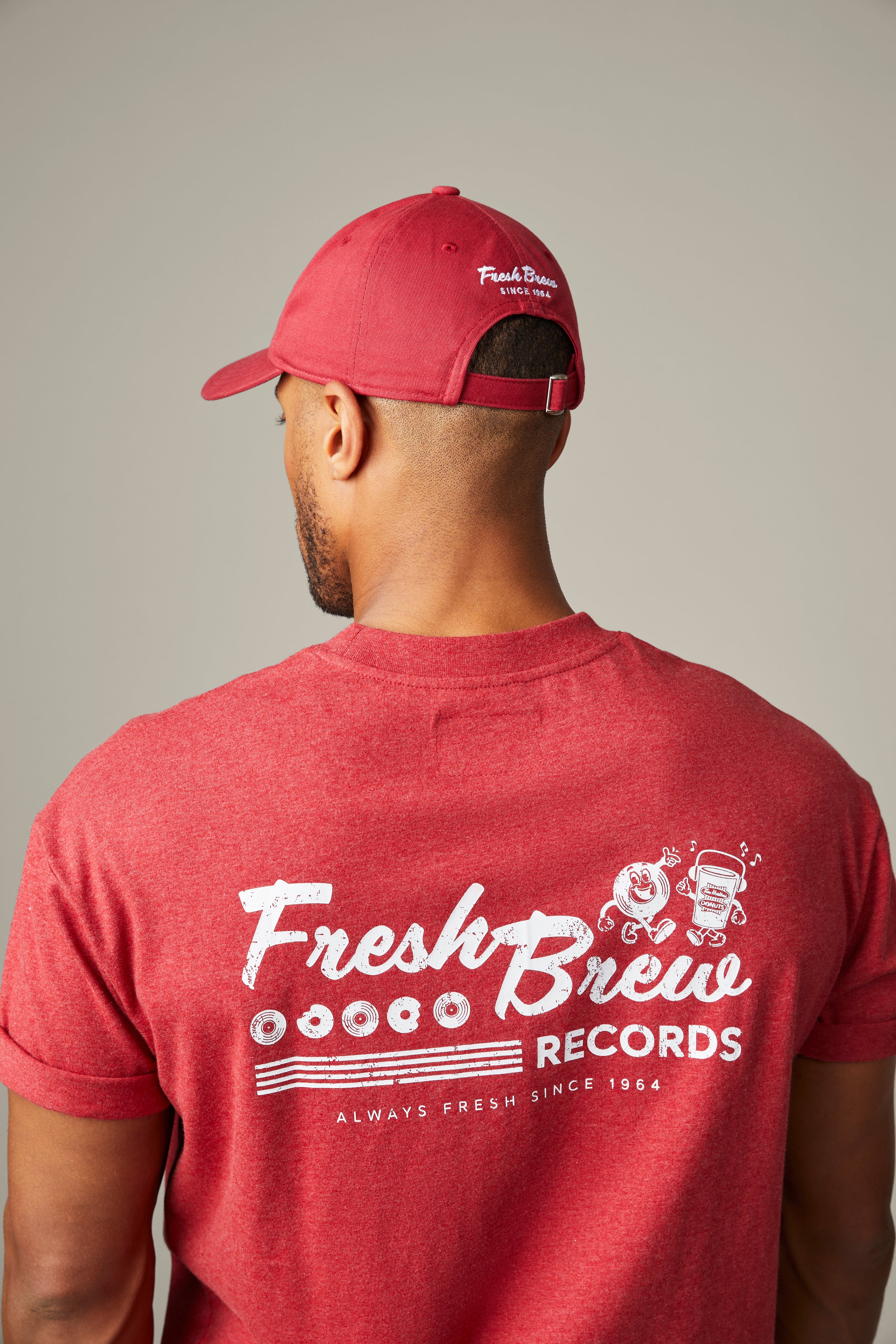 Retro Fresh Brew Dad Hat - Red Marl - Secondary Image