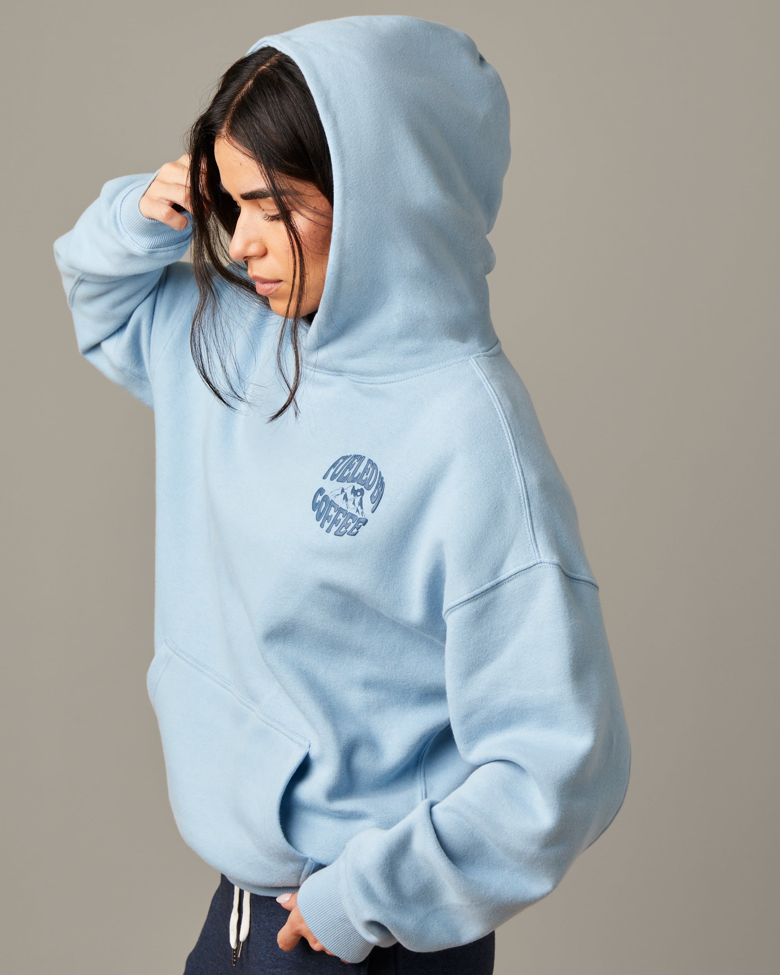 Fueled by Coffee Unisex Hoodie - Glacier Blue - Secondary Image