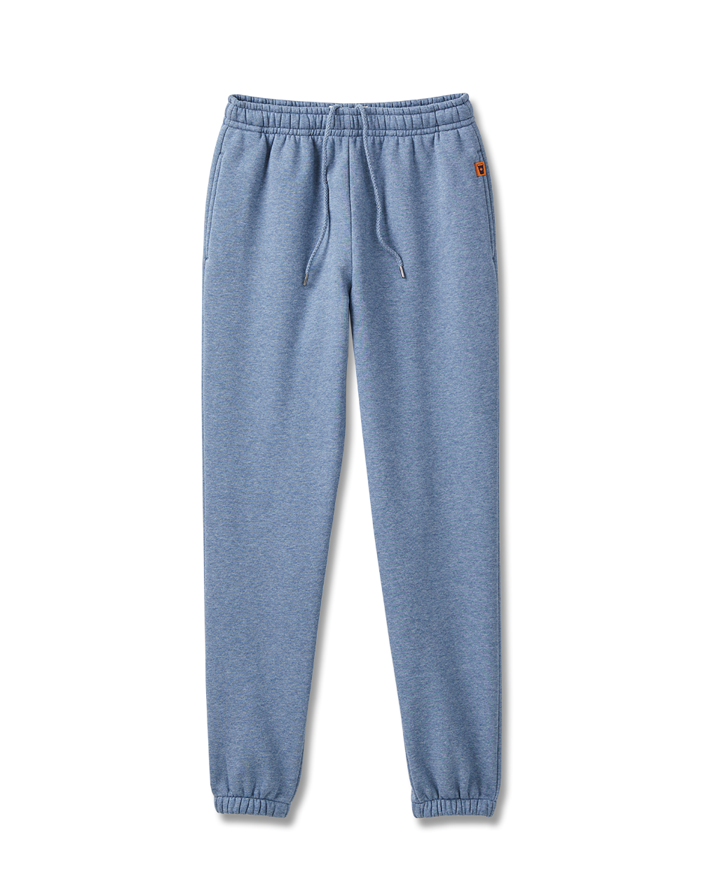 Heather blue joggers with denim-inspired finish. | Pantalon en coton ouaté bleu de style denim. - Image #7