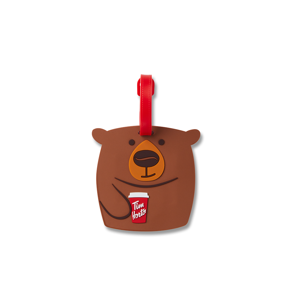 Tim Hortons Bear Silicone Luggage Tag | Étiquette de bagage en silicone Tim Hortons – Ours - Image #1