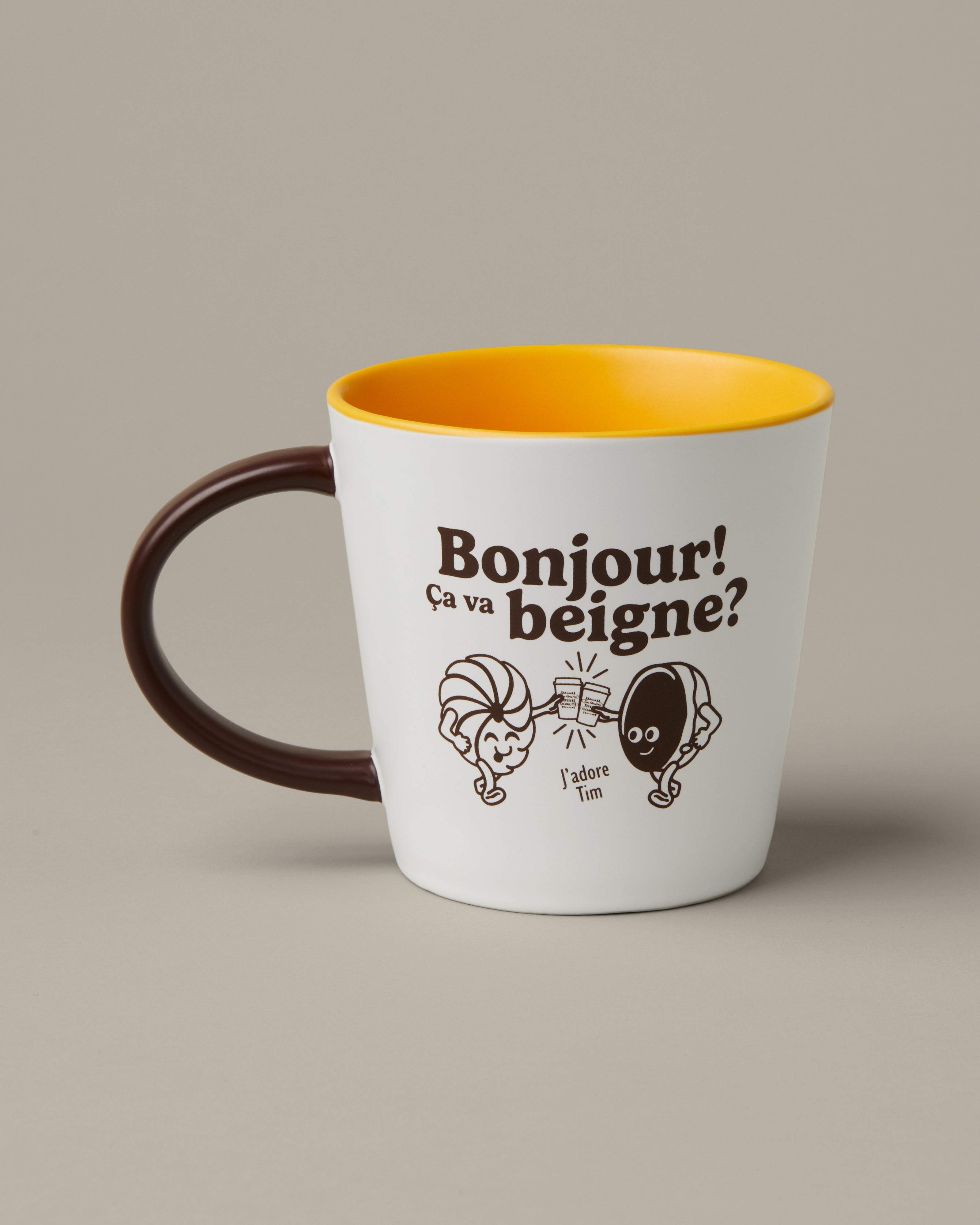 16oz Retro Bonjour Ça va beigne Mug - Secondary Image