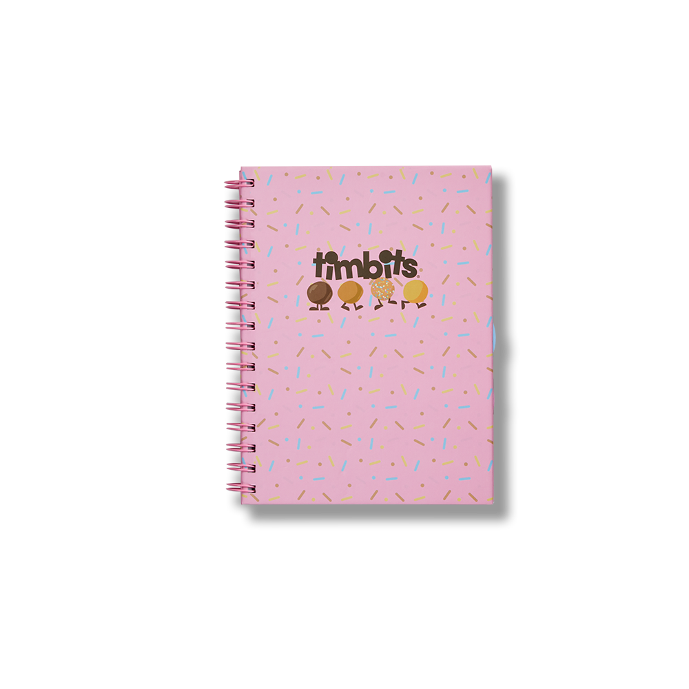 Tim Hortons Pink Timbits 3-Tab Spiral Notebook