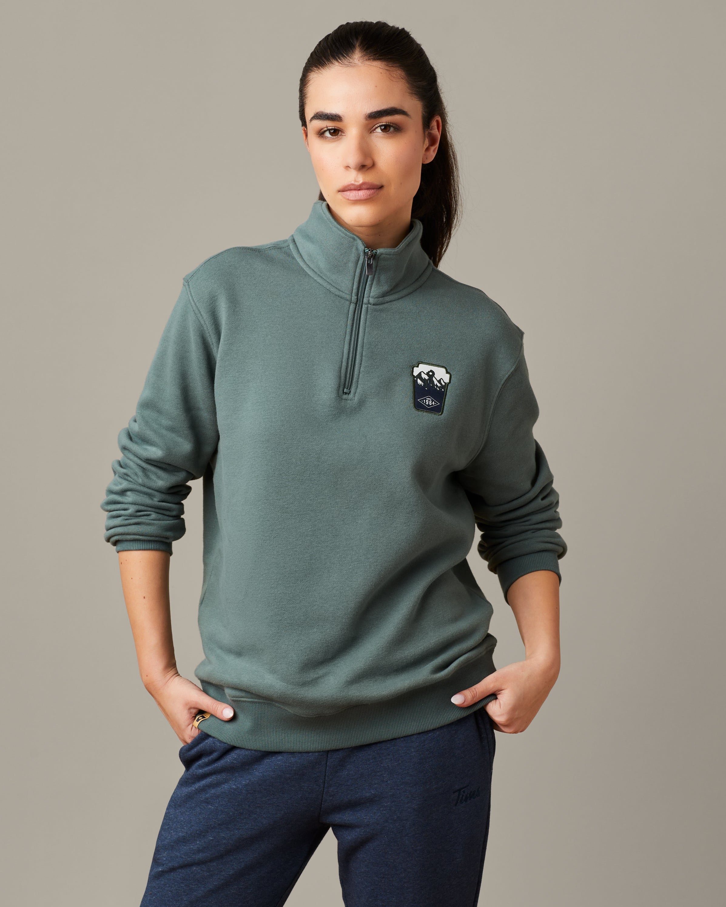 Dare to Explore Unisex Quarter Zip - Forest Green - TimShop