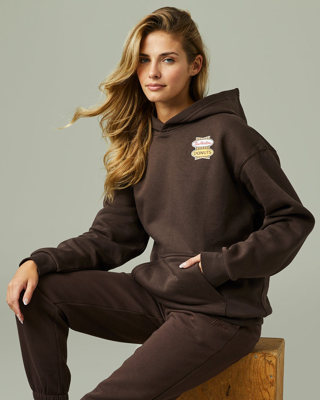 Retro Logo Unisex Hoodie - Espresso - Image #1