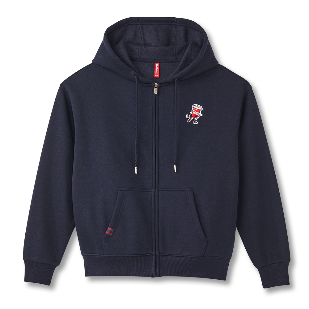 Tims Full Zip Unisex Cup hoodie. | Chandail à capuchon unisexe avec fermeture éclair bleu marine de Tim Hortons - Image #1