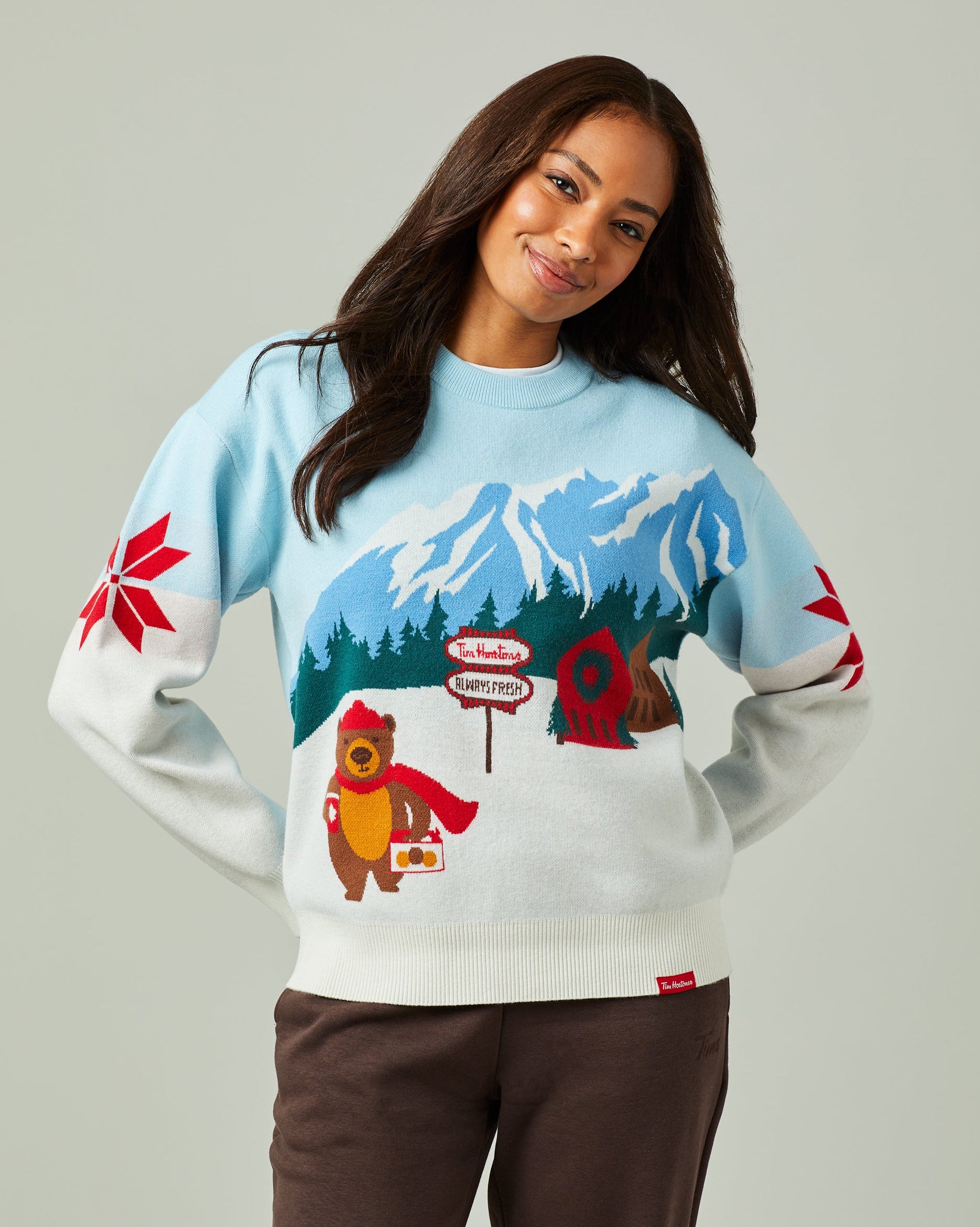 Adult Unisex Winter Bear Holiday Sweater - Image #1