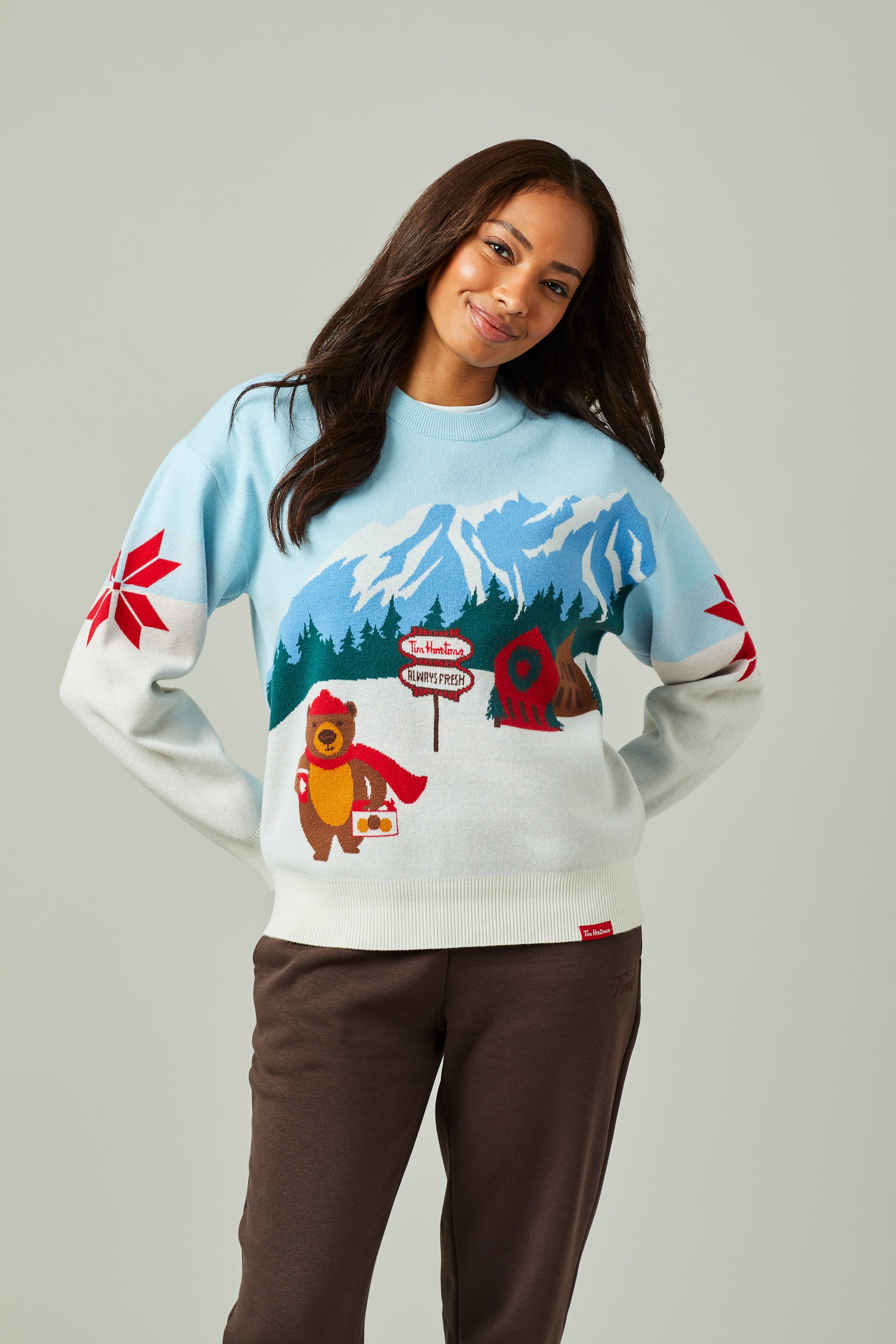 Adult Unisex Winter Bear Holiday Sweater - Image #1
