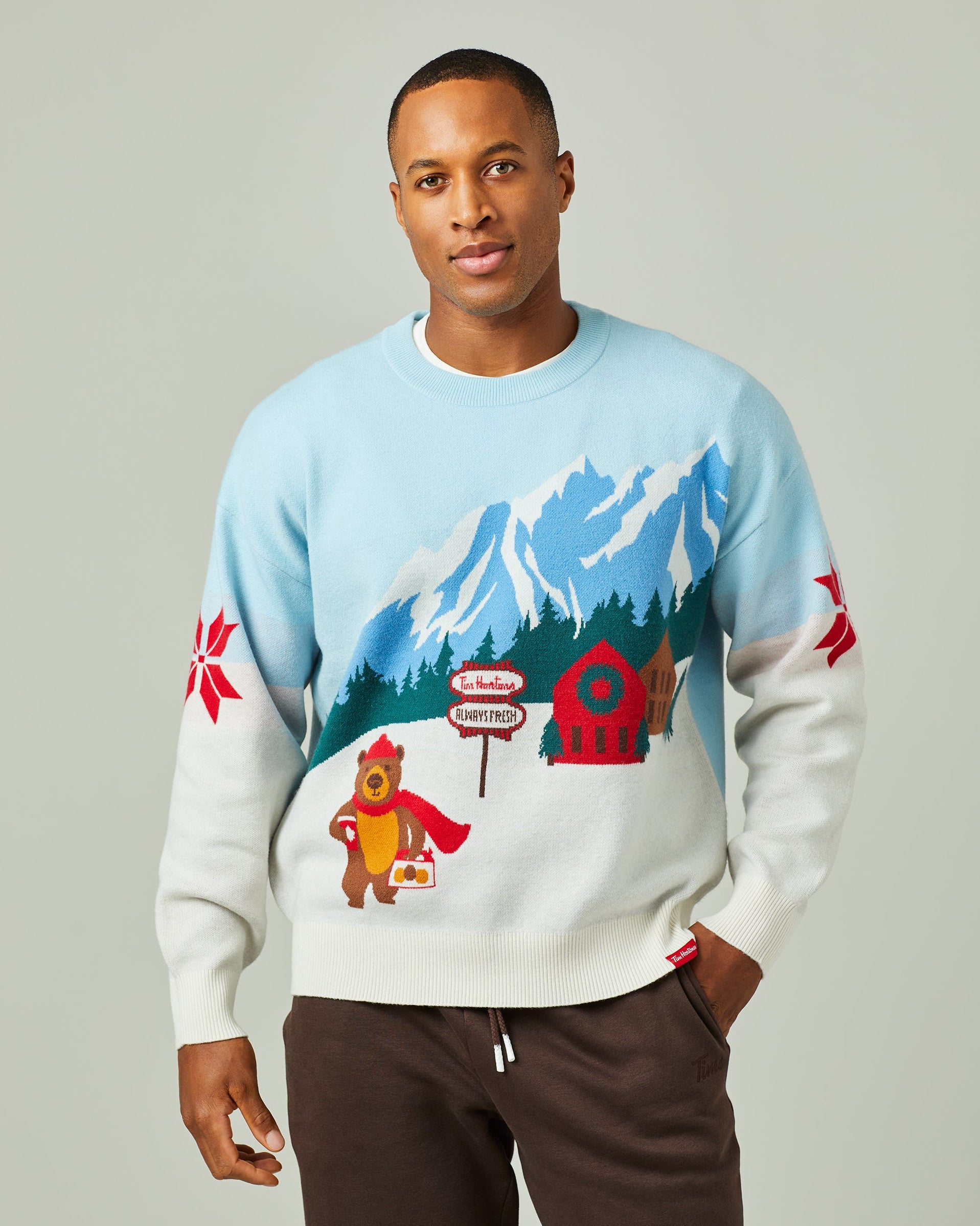 Adult Unisex Winter Bear Holiday Sweater - Image #1