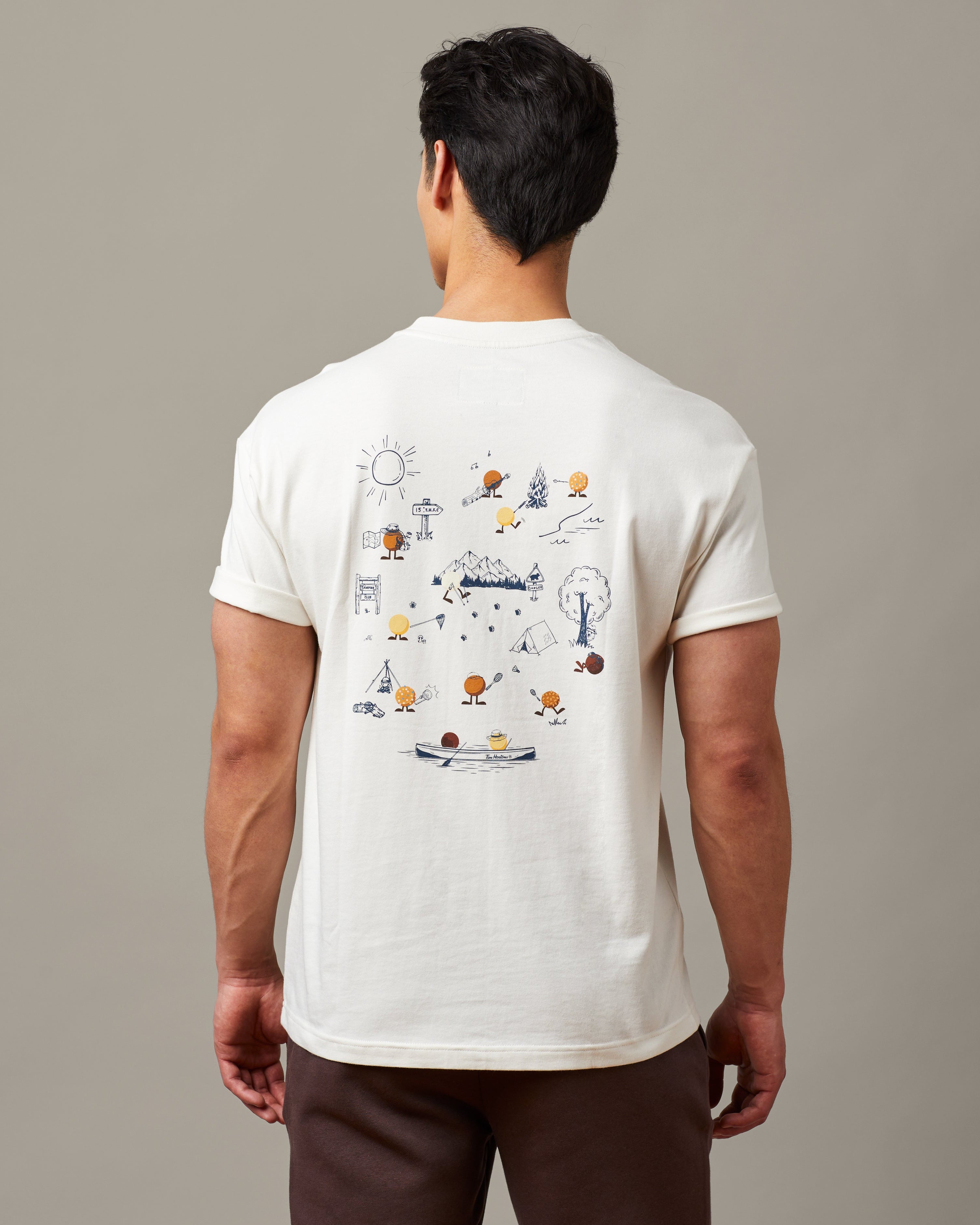 Natural unisex t-shirt featuring Timbits® Camp graphic | T-shirt unisexe couleur naturelle des camps Timbits®. - Image #1