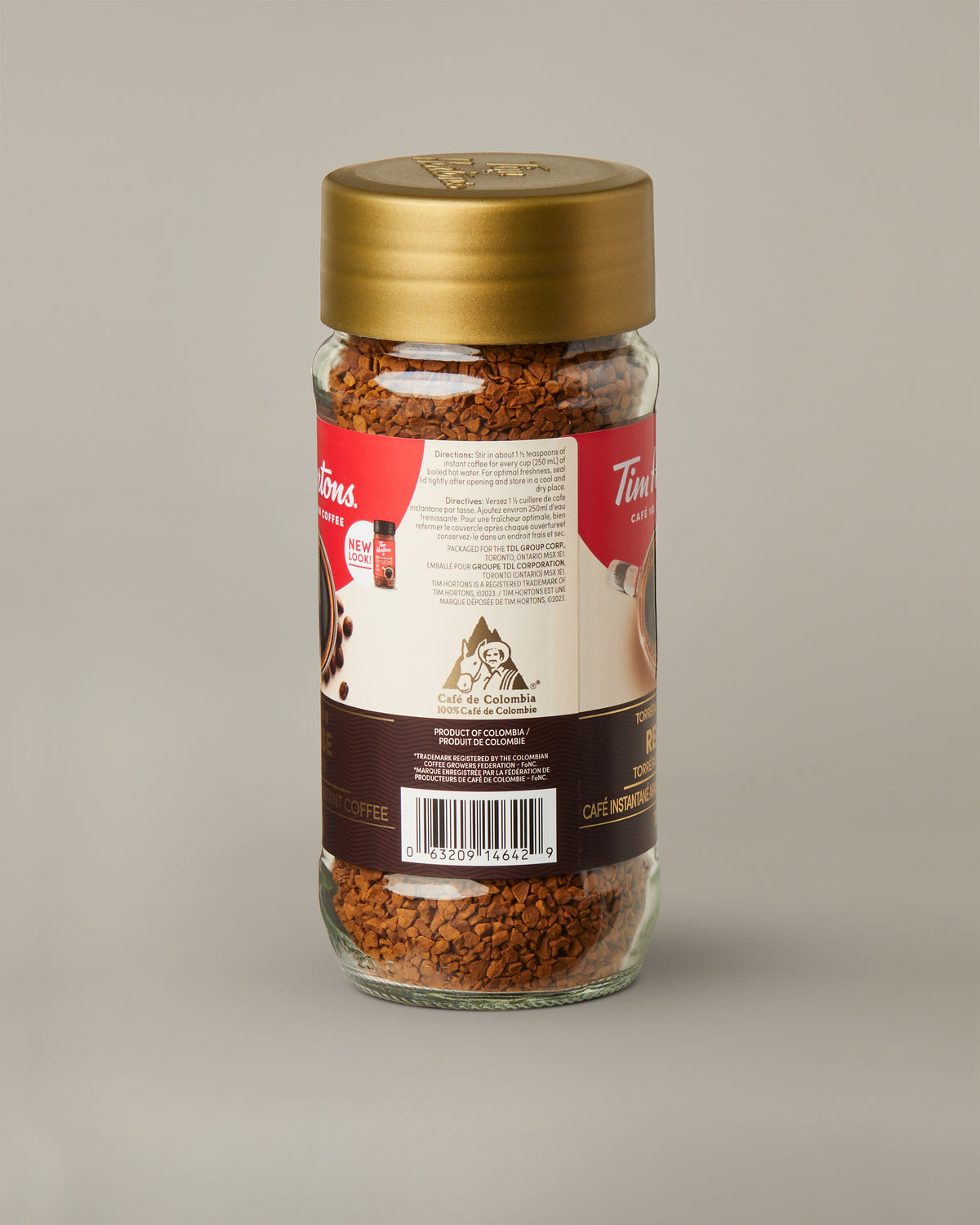 Tim Hortons Dark Roast Instant Coffee in a 100g jar. | Café instantané de torréfaction foncée Tim Hortons en pot de 100 g. - Image #2