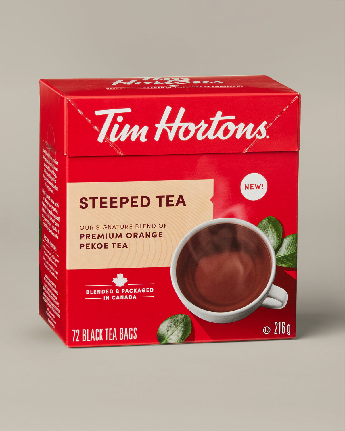 Tim Hortons Orange Pekoe Steeped Tea, box of 72 tea bags. | Thé infusé orange pekoe Tim Hortons, boîte de 72 sachets. - Image #1