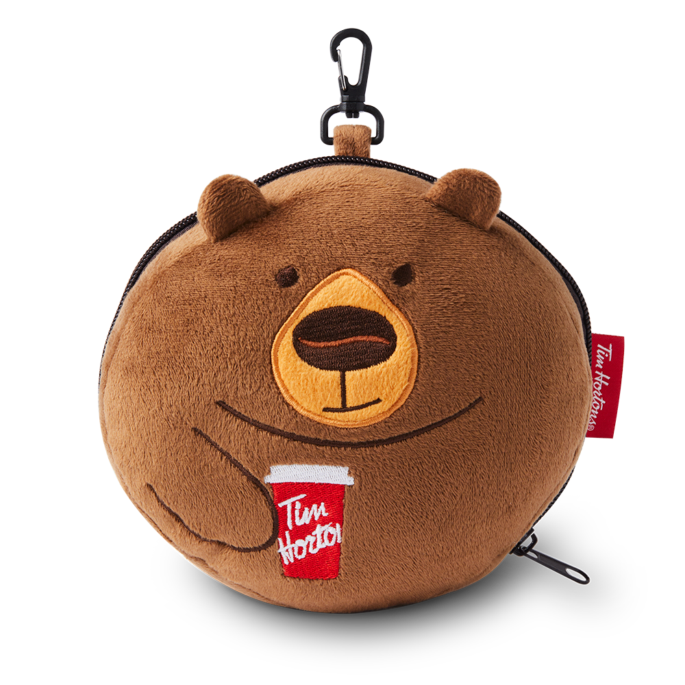 Tim Hortons Bear Travel Pillow and Eye Mask two in one design | Oreiller de voyage et masque pour les yeux Tim Hortons – Ours - Image #1