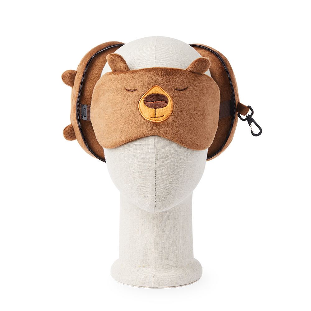 Tim Hortons Bear Travel Pillow and Eye Mask two in one design | Oreiller de voyage et masque pour les yeux Tim Hortons – Ours - Image #3