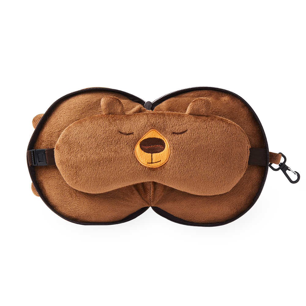 Tim Hortons Bear Travel Pillow and Eye Mask two in one design | Oreiller de voyage et masque pour les yeux Tim Hortons – Ours - Image #2