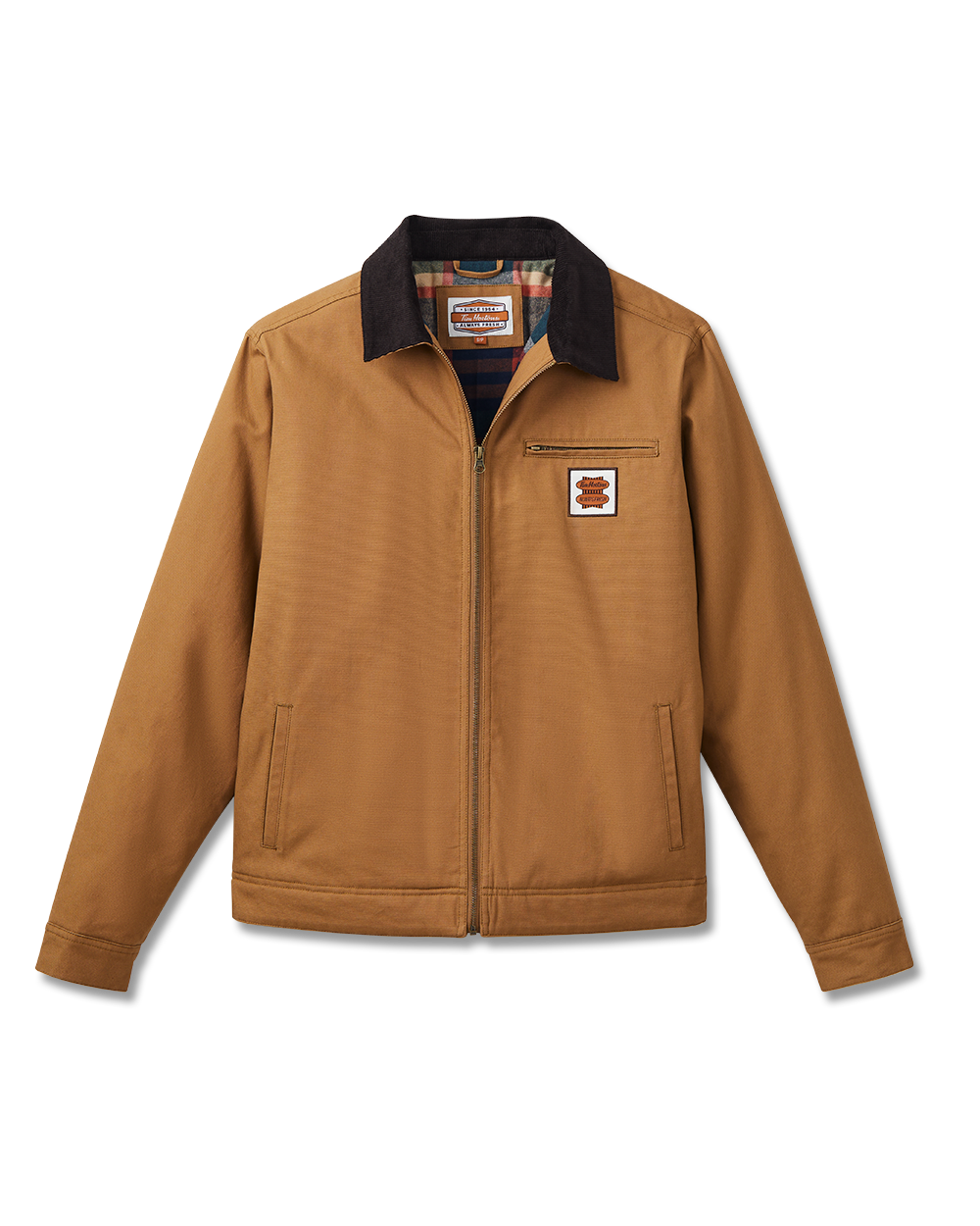 Utility-style jacket in maple brown with front zip and retro Tim Hortons patch | Manteau utilitaire couleur érable avec poche à glissière à l’avant et logo Tim Hortons rétro - Image #7