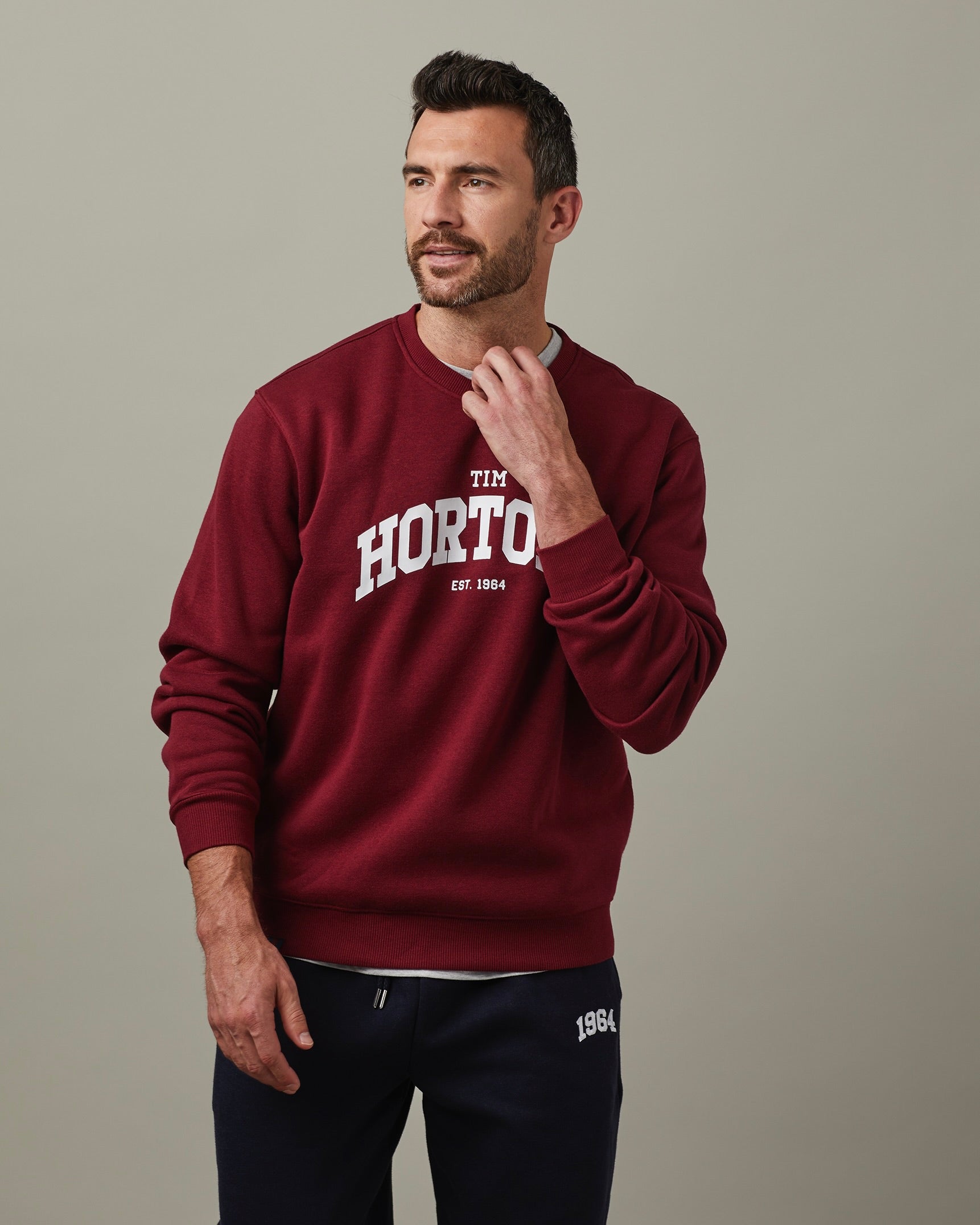 Tim Hortons Unisex Crewneck - Burgundy - Image #3