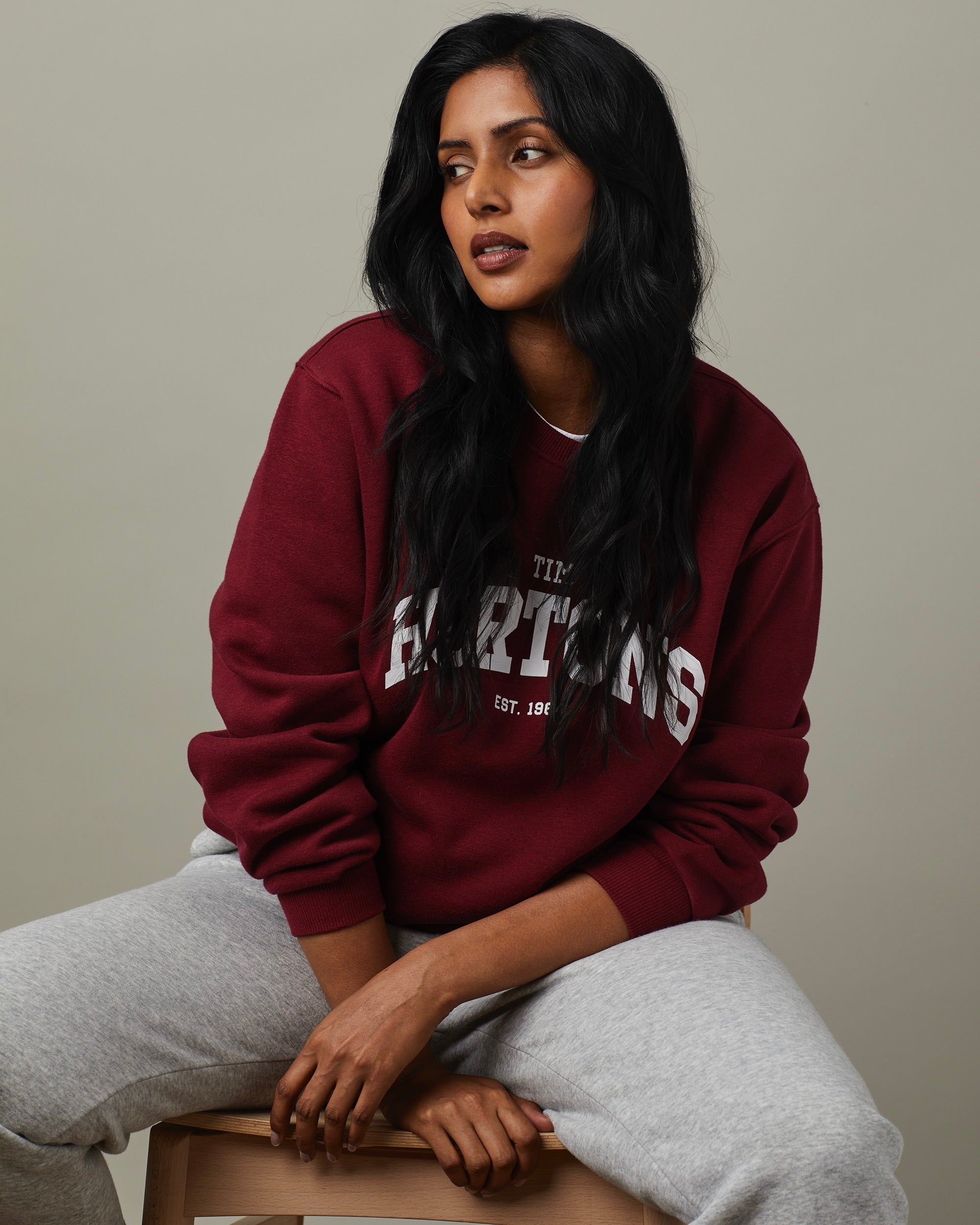 Tim Hortons Unisex Crewneck - Burgundy - Image #2