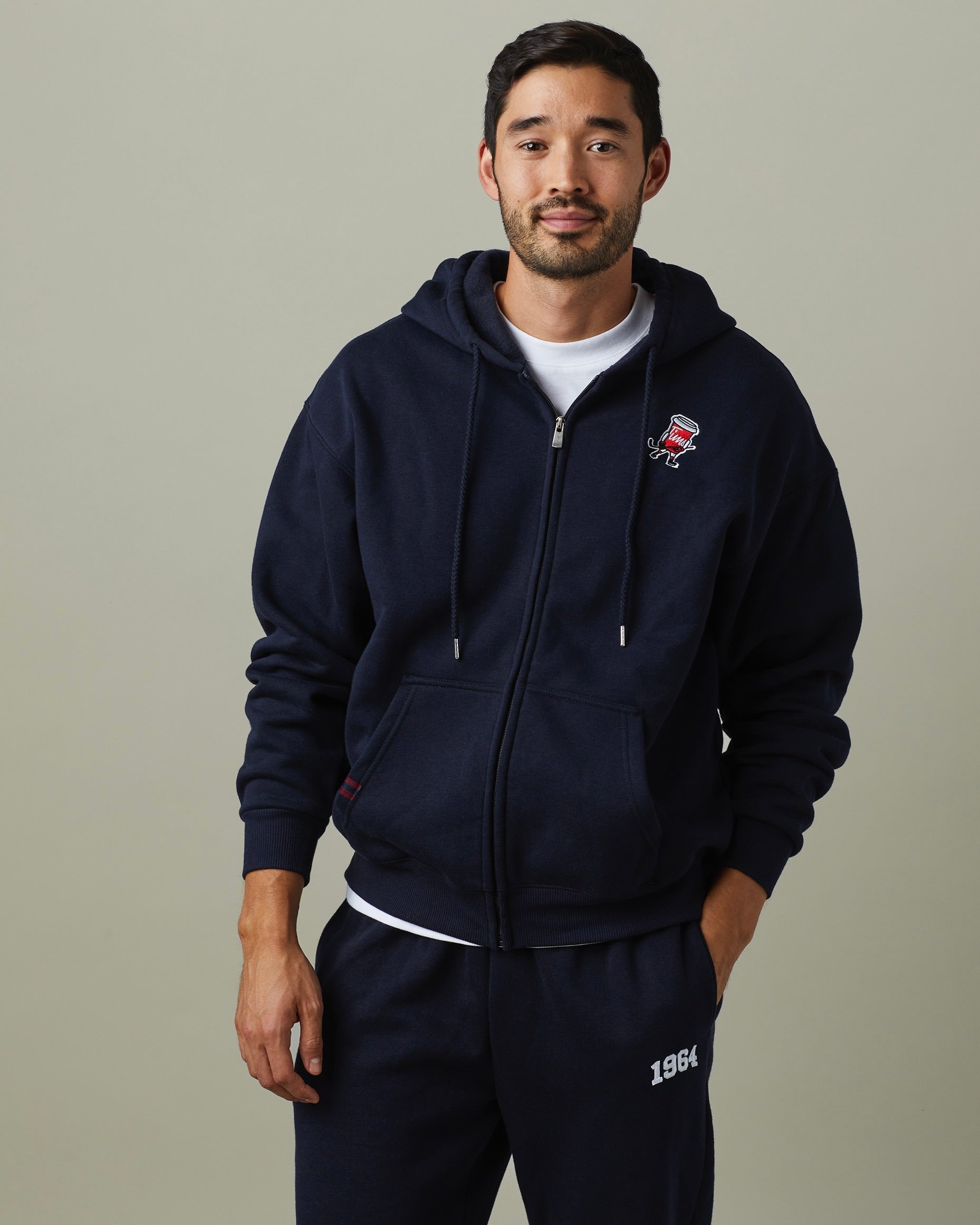 Full Zip Unisex Hoodie - Navy - Image #3