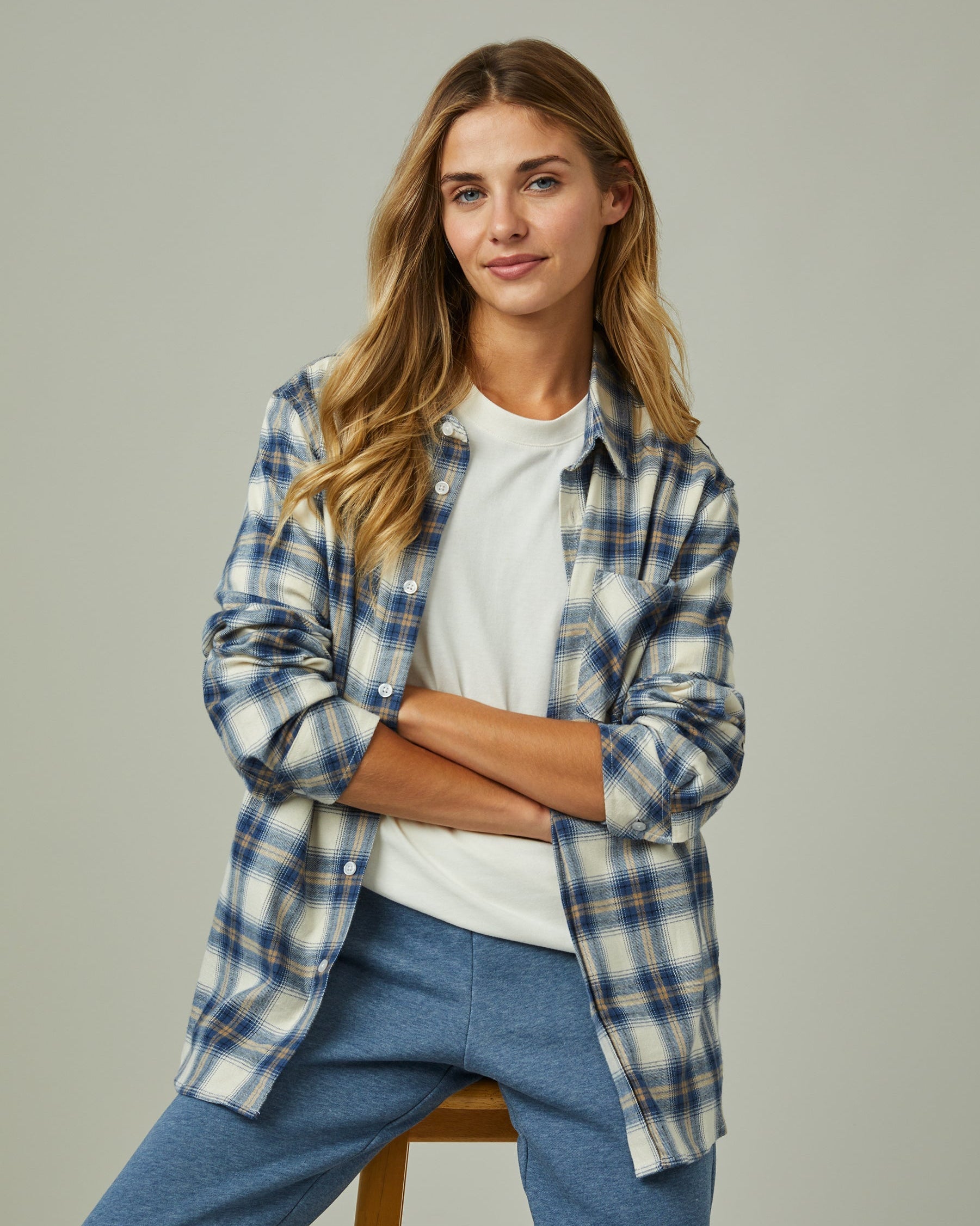 Brushed Cotton Plaid Shirt - Image #1