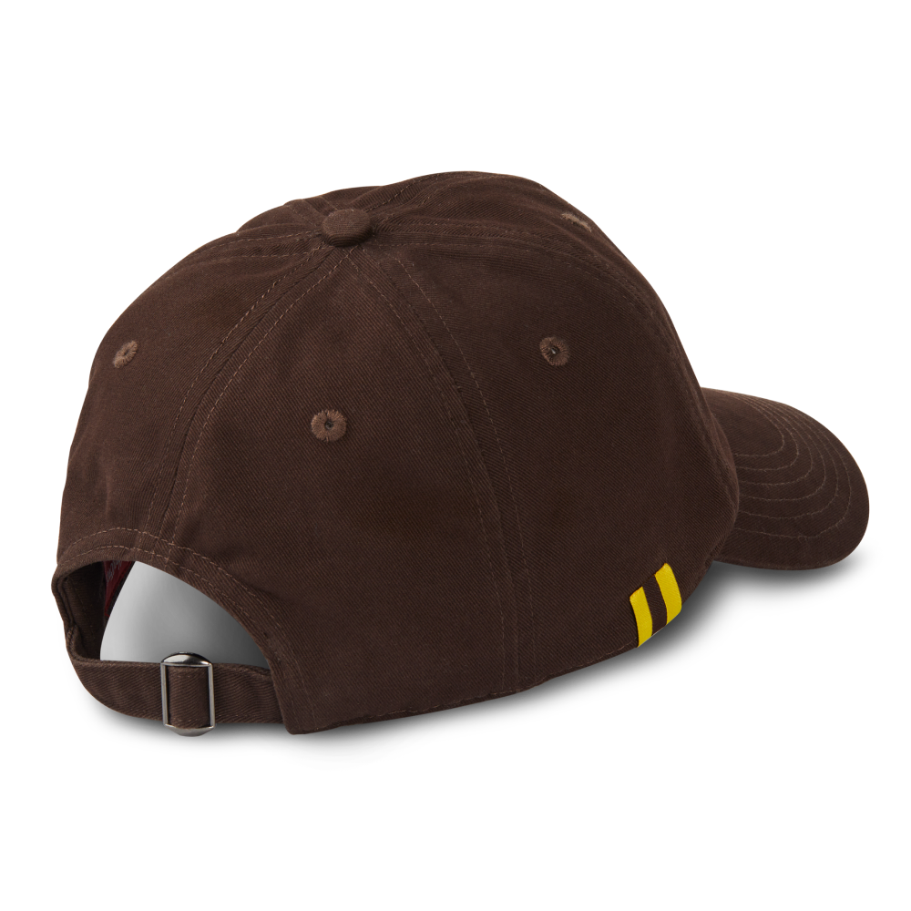 Retro logo dad hat - espresso brown dad hat with classic Tims logo for everyday wear. 