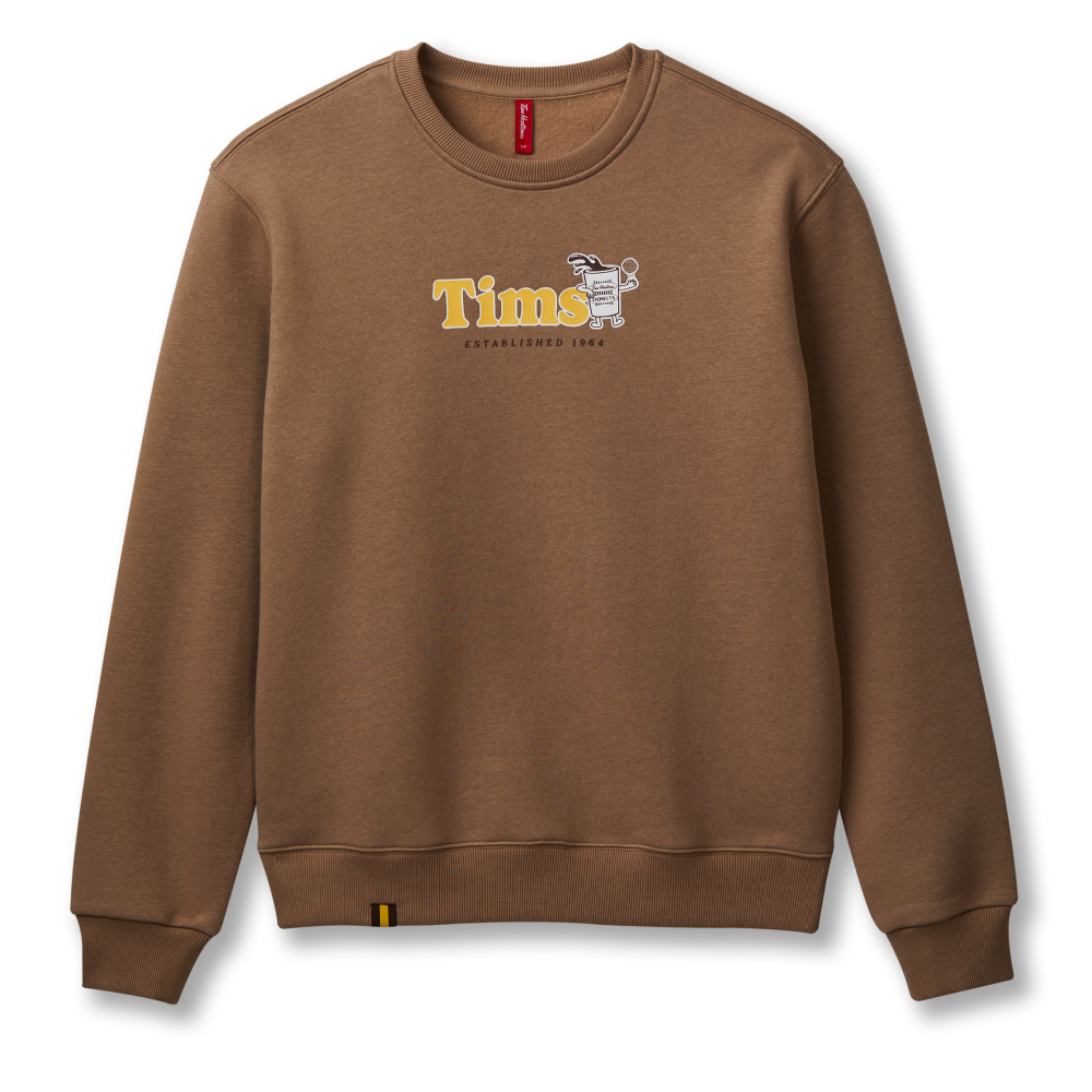 Tims unisex caramel crew - a supersoft caramel crewneck suitable for everyday comfort and class. 