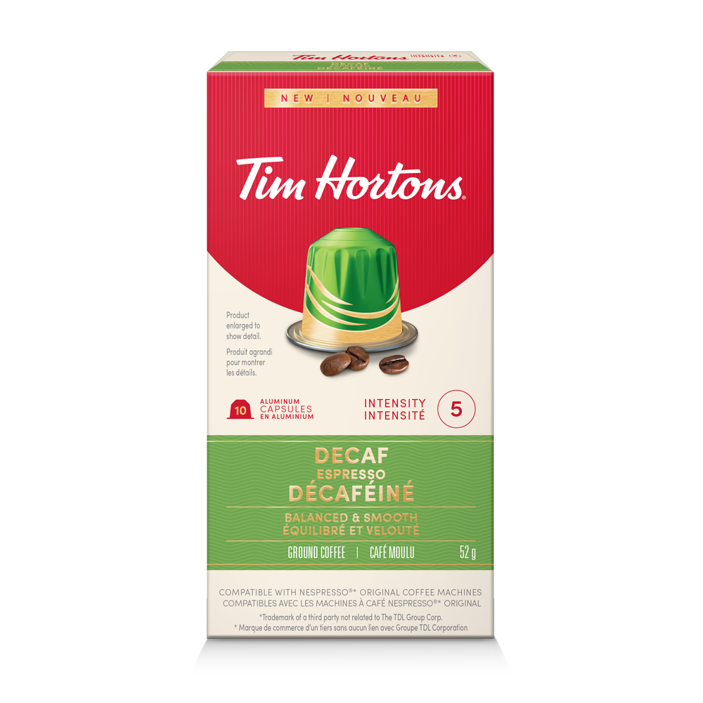 Decaf Espresso, Nespresso Compatible Capsules - Tim Hortons Coffee